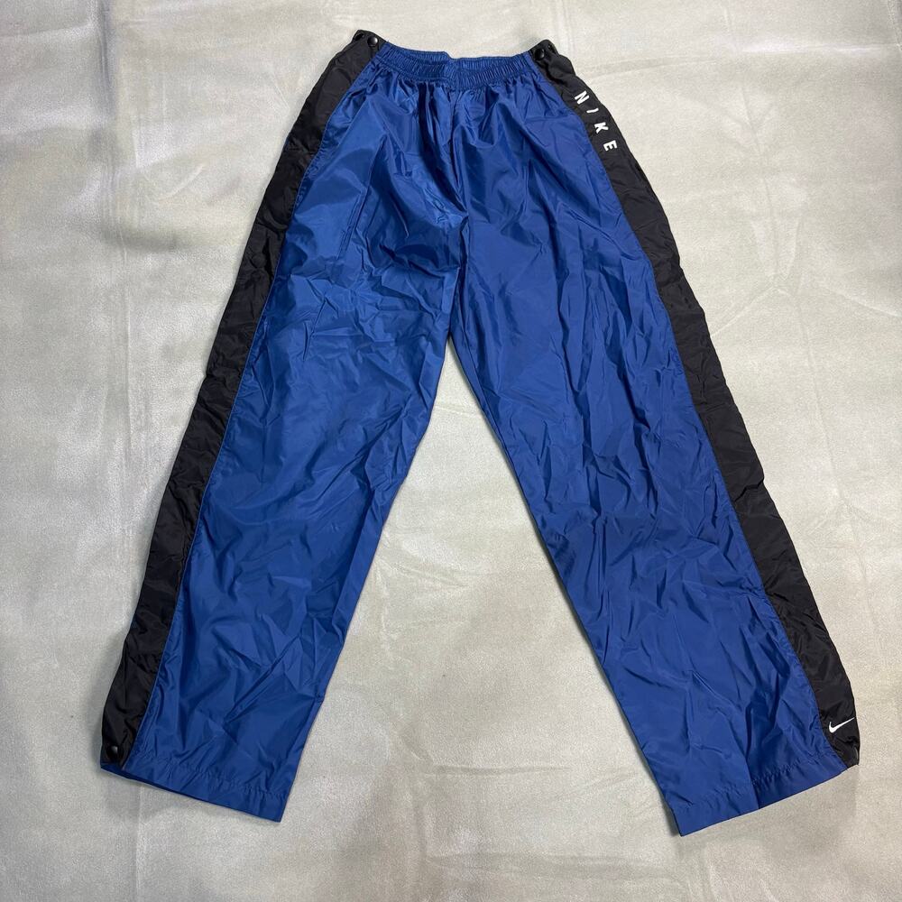 Nike Tearaway Track Pants Blue Black Snap Side Y2K Windbreaker Mens M